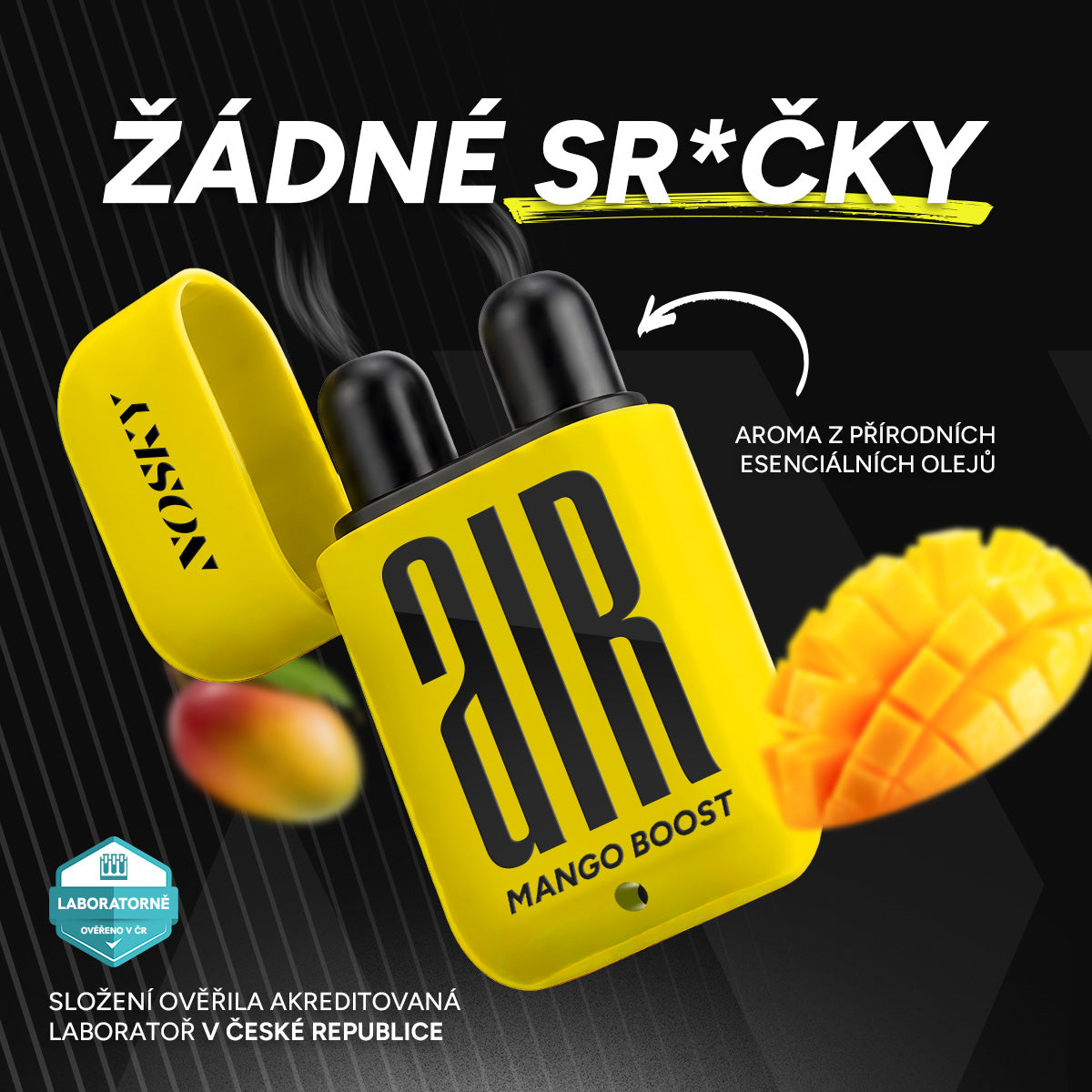 NOSKY AIR Mango Boost - složení ověřila akreditovaná laboratoř VŠCHT Praha #Vůně_Mango Boost