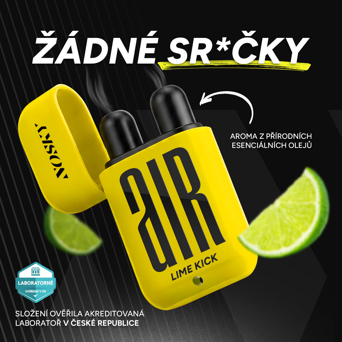 NOSKY AIR Lime Kick - složení ověřila akreditovaná laboratoř VŠCHT Praha #Vůně_Lime Kick