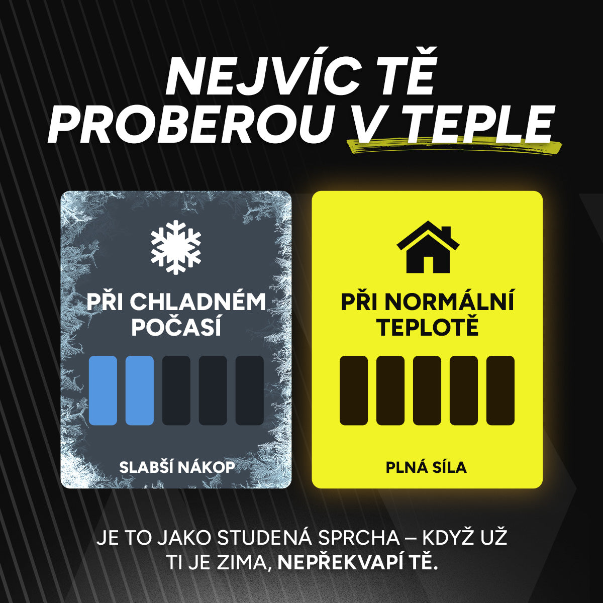 NOSKY AIR: nejvíc tě proberou v teple – při chladném počasí slabší nákop, při normální teplotě plná síla